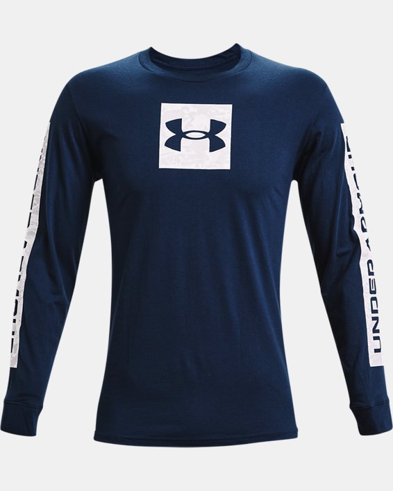 Camiseta de manga larga UA Camo Boxed Sportstyle para hombre, Blue, pdpMainDesktop image number 4
